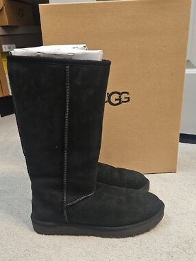 UGG Tall Suede Boots in Black